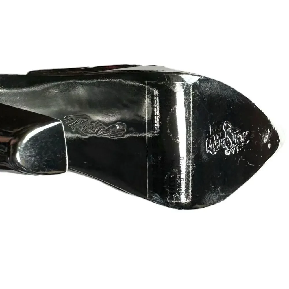 Just The Right Shoe Raine Royal Plush Silver Heels Collectible Miniature Vintage - Picture 6 of 8
